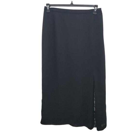 Danny & Nicole Woman's Vintage Black Paisley Insert Flowy Maxi Skirt Plus Size 1 - Picture 1 of 7